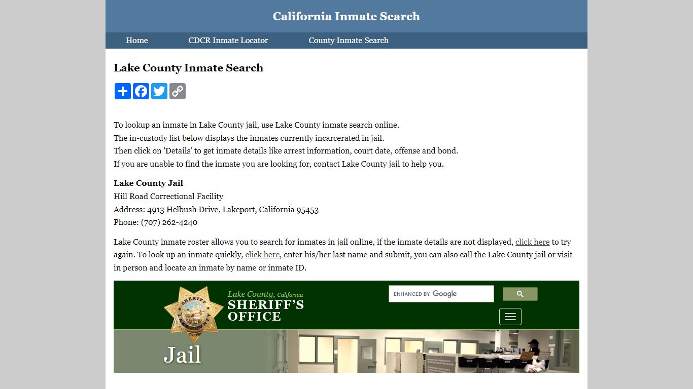 Lake County Inmate Search