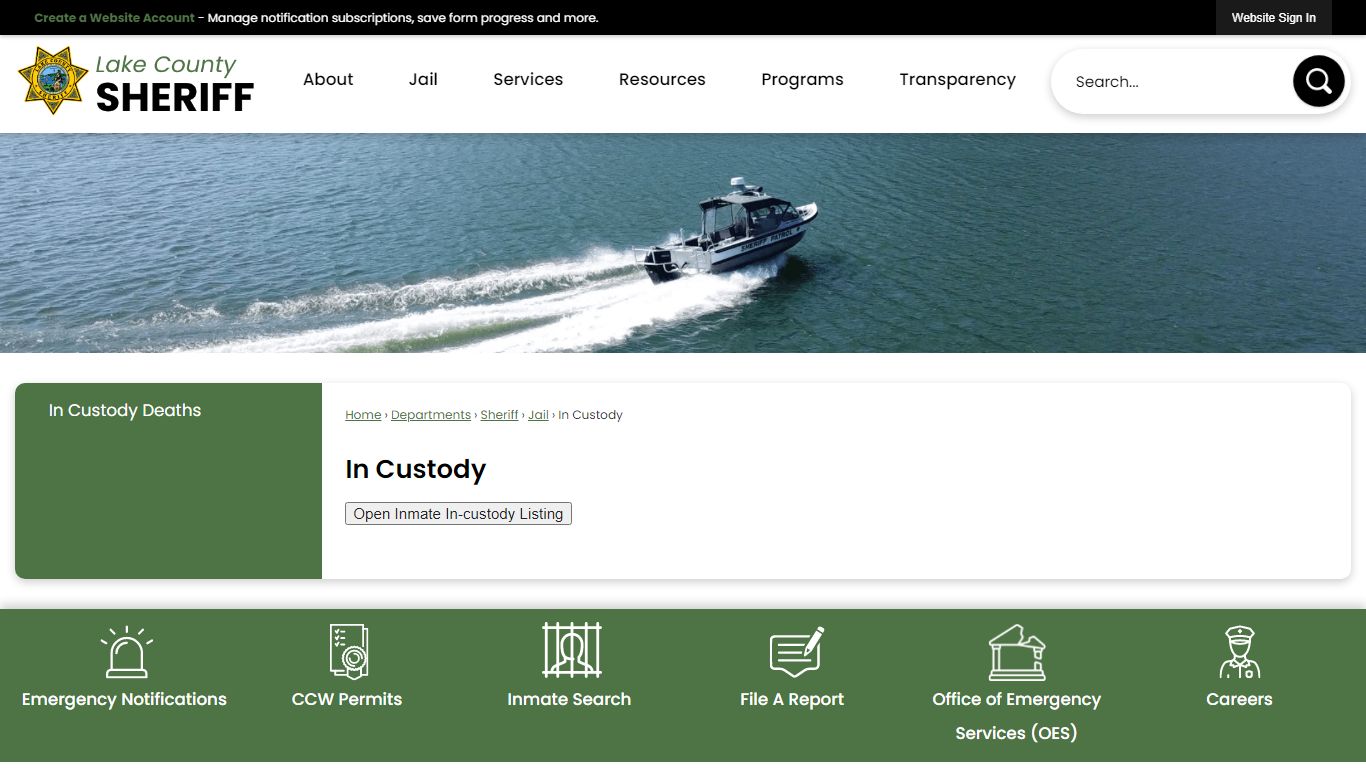 In Custody | Lake County, CA